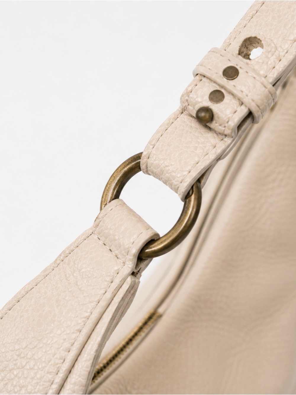 The Sak Keira Cream Pebbled Leather Hobo Shoulder Bag - Picture 8 of 11